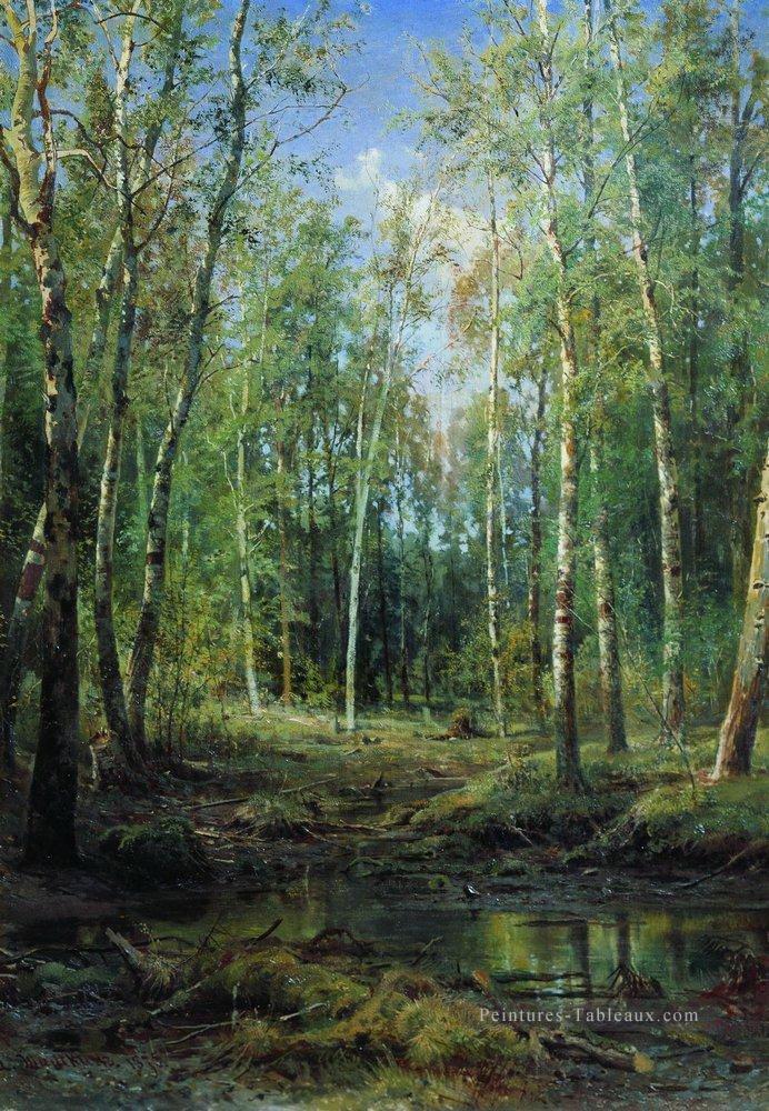 bouleau en 1875 paysage classique Ivan Ivanovitch Peintures à l'huile